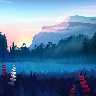 Landscape art 4k wallpaper