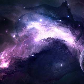 4k purple space wallpaper