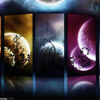 Moon collage wallpaper