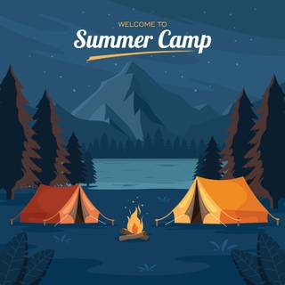 Summer camp fire wallpaper