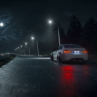 Car 4k night wallpaper