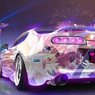 Anime car 4k wallpaper