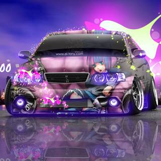 Anime car 4k wallpaper