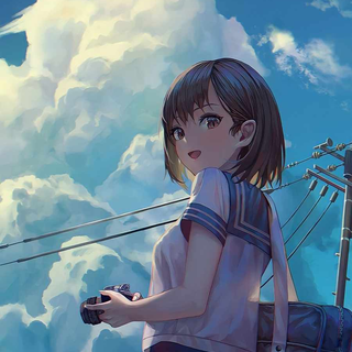 Blue anime 4k iPhone wallpaper