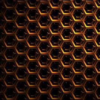 Orange and black hexagon wallpaper
