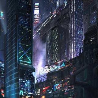 City phone 4k wallpaper