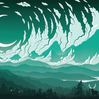 Minimalist forest 4k wallpaper