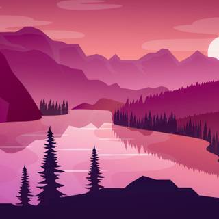 Minimalist forest 4k wallpaper