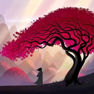 Anime tree 4k wallpaper