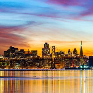 City sunset 4k wallpaper