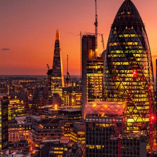 City sunset 4k wallpaper