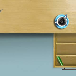 3D desktop shelf wallpaper