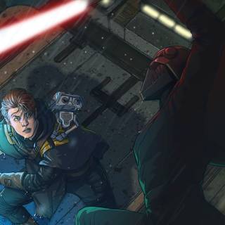 Cal Kestis lightsaber desktop wallpaper