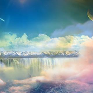 Pastel waterfall wallpaper