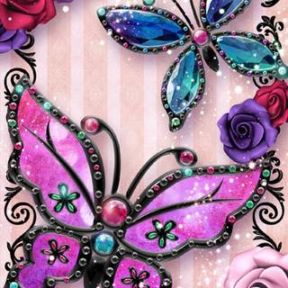 Pink butterfly HD iPhone wallpaper