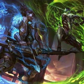 Genji and Hanzo desktop wallpaper