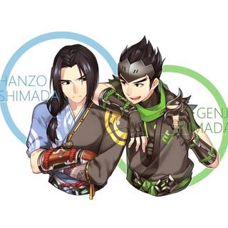 Genji and Hanzo desktop wallpaper