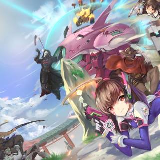 Genji and Hanzo desktop wallpaper