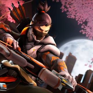 Genji and Hanzo desktop wallpaper