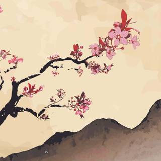Japanese spring art wallpaper