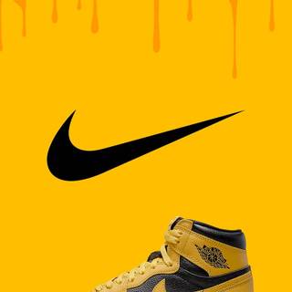 Gold Nike shoes wallpaper