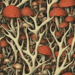 Aesthetic tiny mushrooms wallpaper