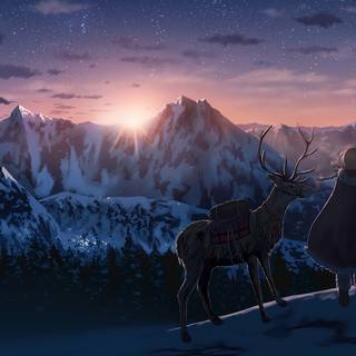 Anime mountain 4k wallpaper