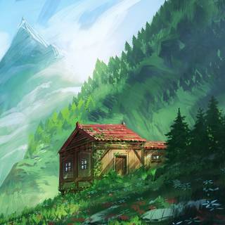 Anime mountain 4k wallpaper