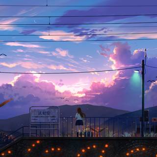 Anime mountain 4k wallpaper