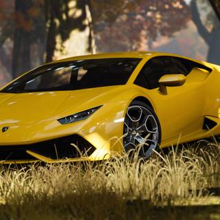Yellow Lamborghini 4k wallpaper