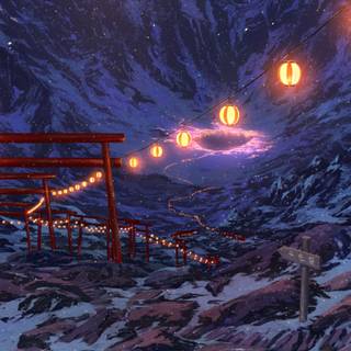 Anime mountain 4k wallpaper