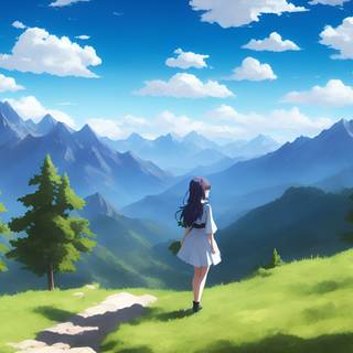 Anime mountain 4k wallpaper