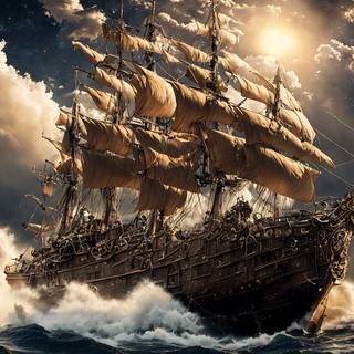 Pirate ship 4k wallpaper