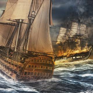 Pirate ship 4k wallpaper