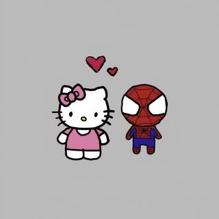 Spider-Man and Hello Kitty wallpaper