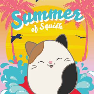 Cute cat Squishmallows wallpaper