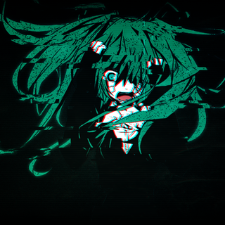 Black and green haired girl wallpaper