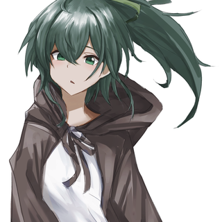 Black and green haired girl wallpaper