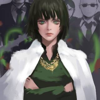 Black and green haired girl wallpaper