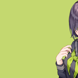 Black and green haired girl wallpaper