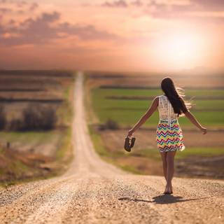 Woman walking wallpaper