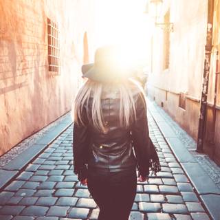 Woman walking wallpaper