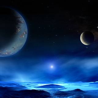 Blue space 4k wallpaper