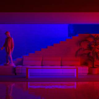 Blue and red 4k wallpaper