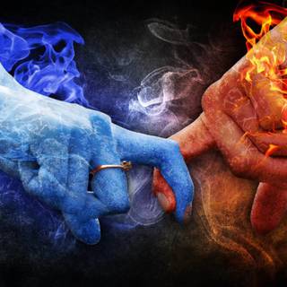 Blue and red 4k wallpaper