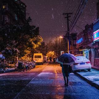 Night street 4k wallpaper