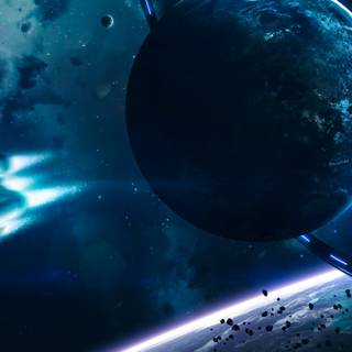 Blue space 4k wallpaper