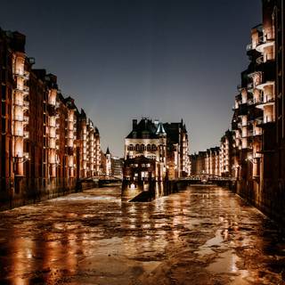 Night street 4k wallpaper