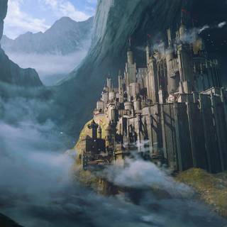 Cool mountain fantasy art 4k wallpaper