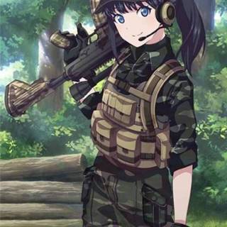 Cute girl soldier wallpaper